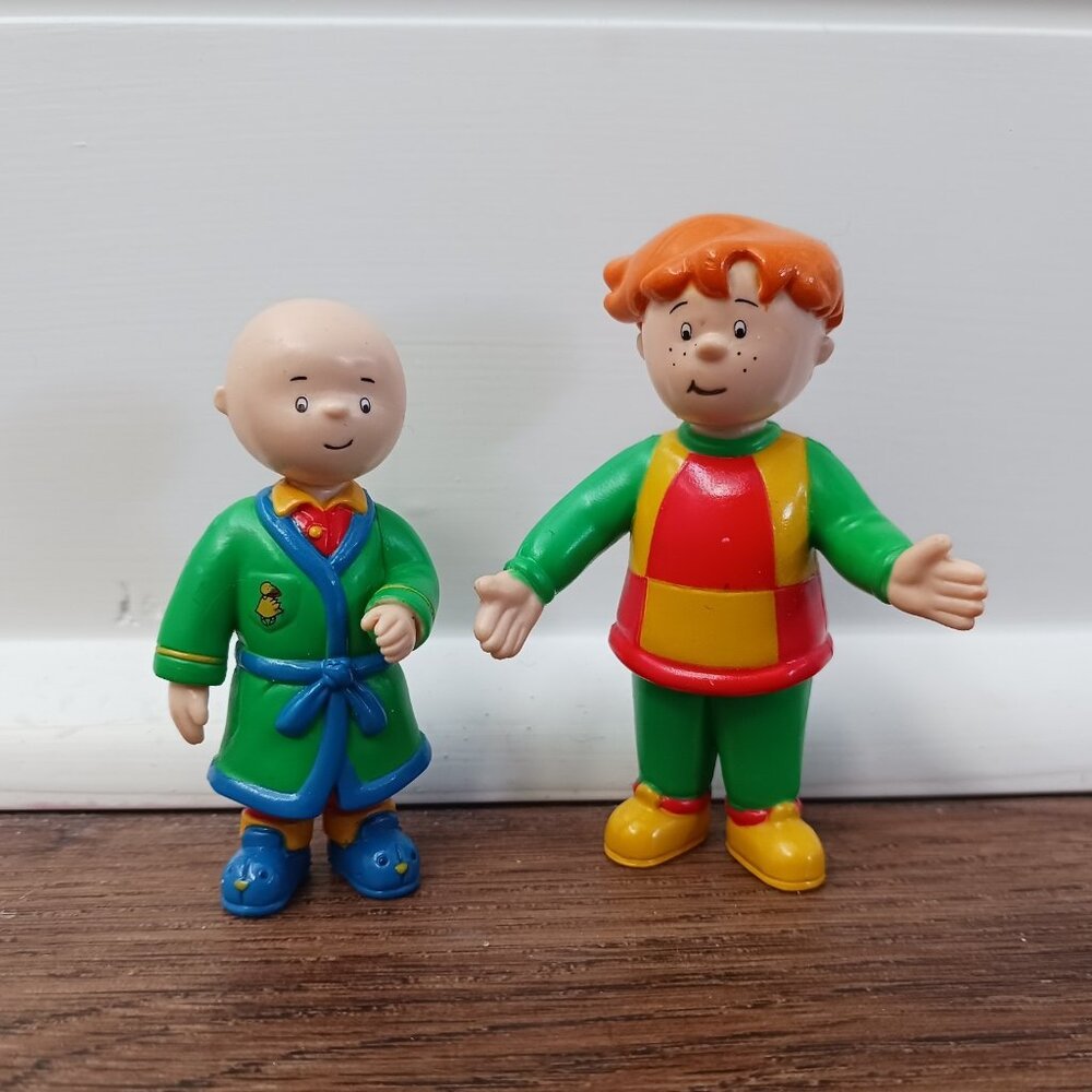 Vintage 2000 Leo‎ 2.75" and Caillou Irwin PVC Action Figure PBS Kids